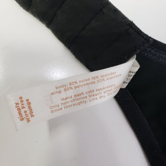 Cacique‎ Bra Simply Wire Free Plunge Women's Size 34C Black - Picture 8 of 9